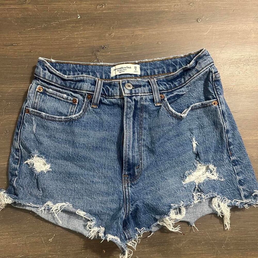 Abercrombie-fitch Women's Blue and Navy Shorts